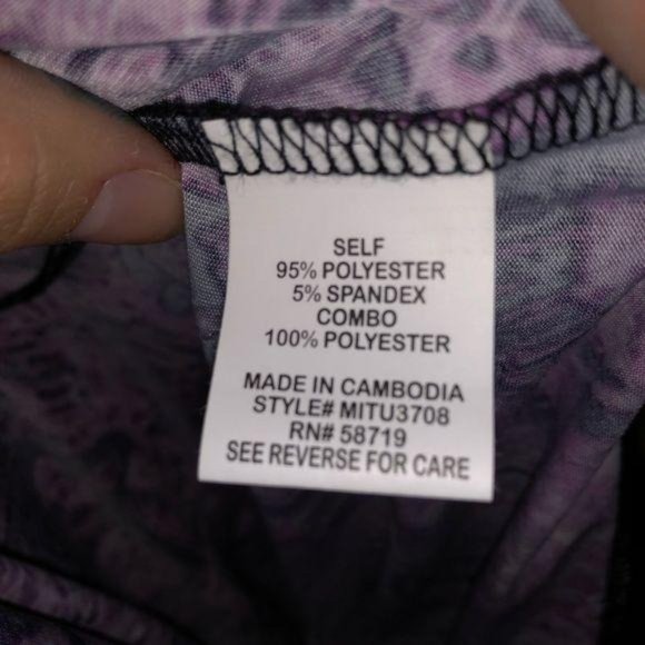 NY Collection Asymmetrical Top Purple Tiger Small Womens Casual Tunic Cute - Picture 5 of 5